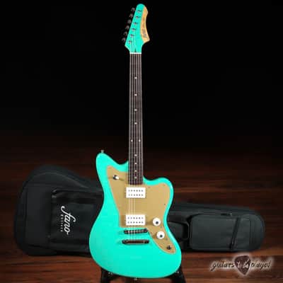 Fano JM6 Oltre Humbucker-Mount TV Jones PowerTron Guitar w/ Bag – Seafoam Green image 1