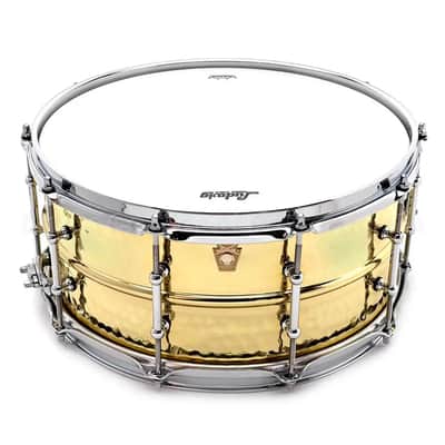 Ludwig LB422BKT Supraphonic Hammered Brass Snare Drum 14x6.5 w/Tube Lugs image 1