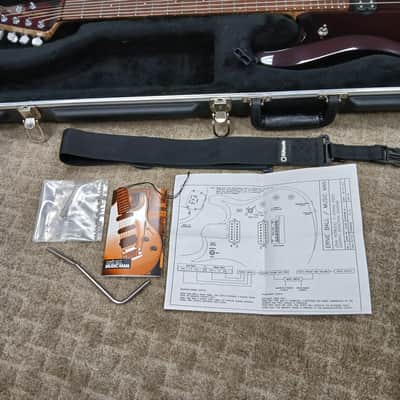 2005 Ernie Ball Music Man JP7 Piezo - Pearl Red Burst Color - w/ Original Hard Shell Case image 22