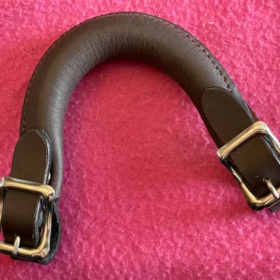 Leather BROWN buckle handle for Gibson case Guild Gretsch TKL Les Paul L5 es 275 SG Flying V / replaces figure 8 handle image 4