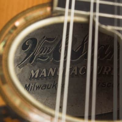 Stahl Style 6 Bowl Back Mandolin, made by Larson Brothers, c. 1910, original brown leather covered hard shell case. image 12