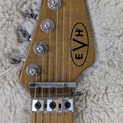 EVH Striped Series Frankenstein Frankie, Maple board, Red w/Black Stripes Relic image 3