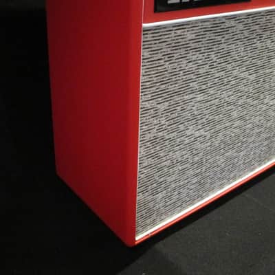 PARK  45w Custom-made PARK 2x12 Bluesbreaker with matching 2x12 extension cab. 2017 - RED with EC Collins WHITE Park Pinstripe grill cloth. (Made by MITCH COLBY) image 14