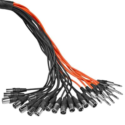 SAJLP-16x8x100 - 16 Channel 100 Foot XLR Low Profile Snake Cable with TRS Returns image 3