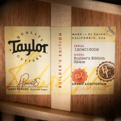Taylor Next Generation Builder's Edition 324ce Grand Auditorium Acoustic/Electric Guitar - Tobacco Kona Burst with Hardshell Case image 17