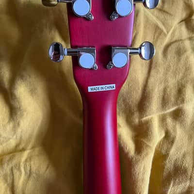 Laka Vintage Electric Ukulele and case - Cherry Red image 6