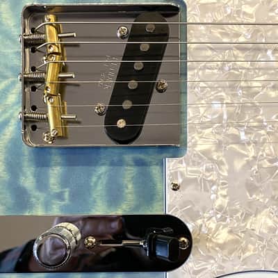2024 Fender Collection MIJ Hybrid II Telecaster Limited Edition Gloss Larimar Finish Electric Guitar with Original Hardshell Case image 3