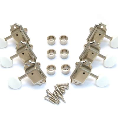 TK-0977-001 Gotoh Nickel 3x3 White Button Vintage Guitar Tuners