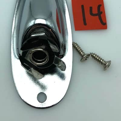 Stratocaster Style Jack Ferrule w/Jack Chrome image 3