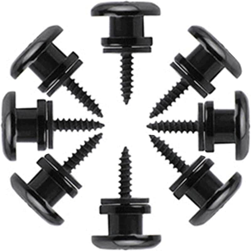 8 Pcs Guitar Strap Buttons,Guitar Security Lock,Mushroom Style Guitar Strap Lock Buttons, Electric Guitar Strap Locks,Black Guitar Strap Lock Buttons for Acoustic Guitar,Electric Guitar,Bass,Ukulele image 1