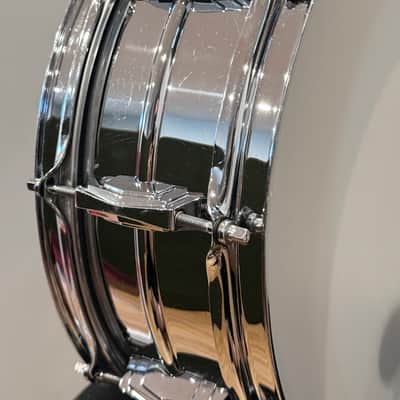 Ludwig No. 400 Super-Ludwig 5x14" 10-Lug Brass Snare Drum with Keystone Badge 1960 - 1963 - Chrome-Plated image 11