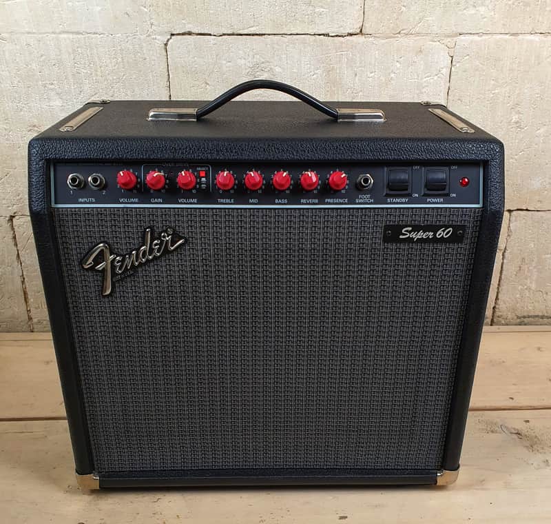 Fender Super 60 2-Channel 60-Watt 1x12" Guitar Combo 1988 - 1992 - Black image 1