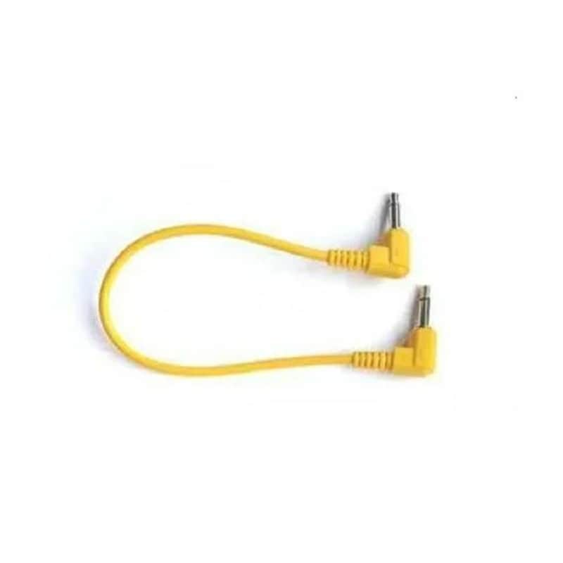 Doepfer A-100CANG15 3.5mm Mono TS Right-Angled Mini-Jack Plug Patch Cable (15cm, yellow) image 1