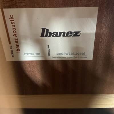 Ibanez AEG70L-TIH Grand Concert Left-Handed 2020 - Present - Tiger Burst High Gloss image 6
