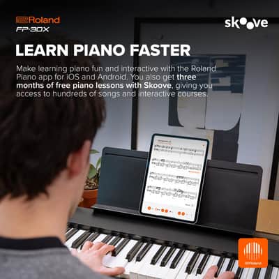 Roland FP-30X | Slim & Stylish 88-Note Digital Piano | Rich Tone & Authentic Ivory-Feel | Built-In Powerful Amplifier & Stereo Speakers | Onboard Sounds | Bluetooth & MIDI Connectivity | Black image 2