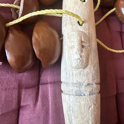 Nutshell Shaker Percussion Nigerian Style Uyot Seed Rattle on Handle image 4