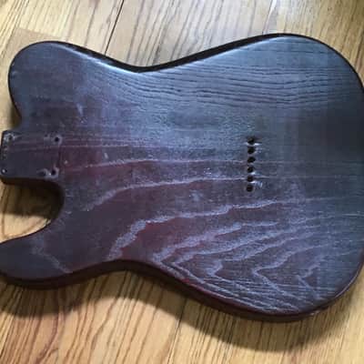 Custom Made In USA Swamp Ash Natural American Boutique Tele Solid Guitar Body Sienna Burst Wine Red 4.9 Lb image 6