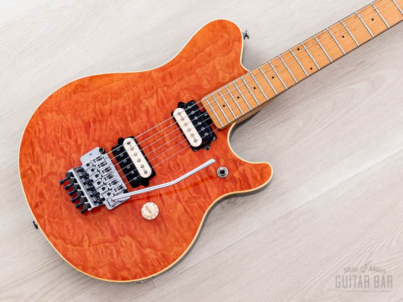 1997 Ernie Ball Music Man Axis EX Translucent Orange Quilt Top, EVH image 1