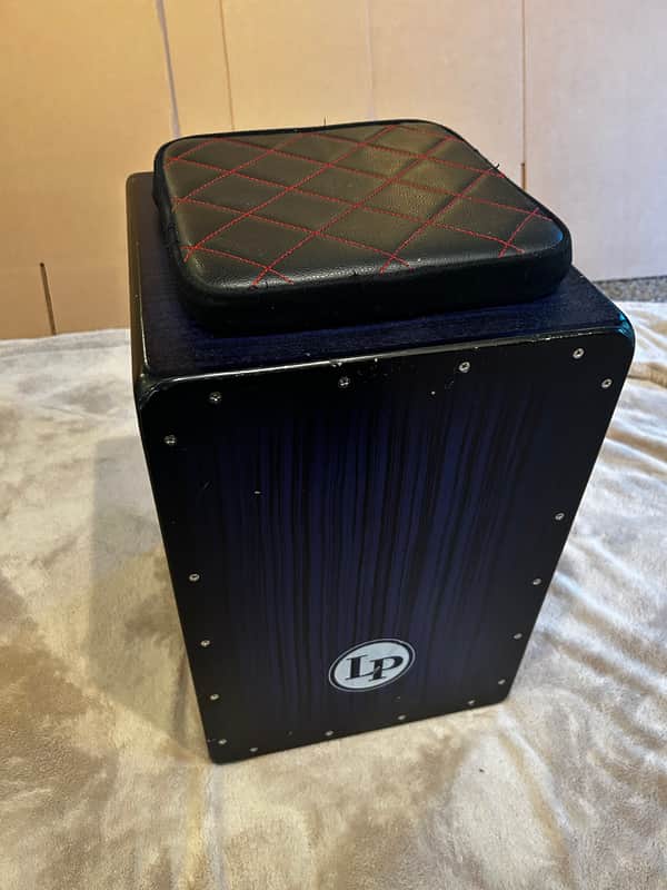 Latin Percussion LP Aspire Accents Cajon - Blueburst Streak Finish 2010s w/ LP Seat Cushion image 1
