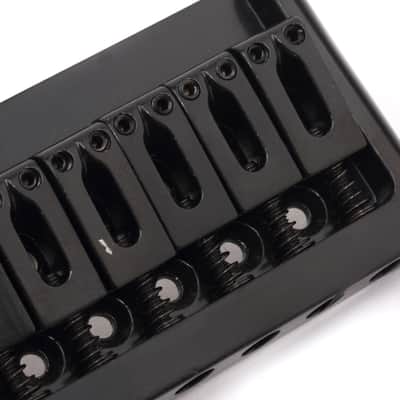 Musiclily 6 String Non Tremolo Electric Guitar Bridge Saddle for Fender Strat Tele Guitar, Black image 3