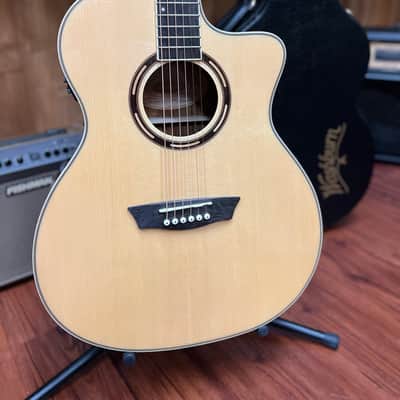 Washburn AG70CE Apprentice Series Acoustic Electric Guitar 2022 - Natural Gloss w/hard case. New! image 1