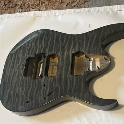 2000's Korean Ibanez RG320DXQM Black Quilt Basswood Guitar Body Floyd Ready image 2