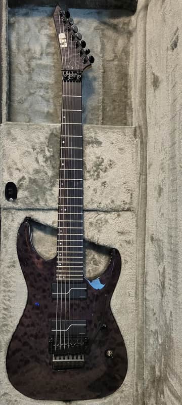 ESP LTD BUZ-7 Buz McGrath Signature -NEW Condition- Trans Black quilted maple top