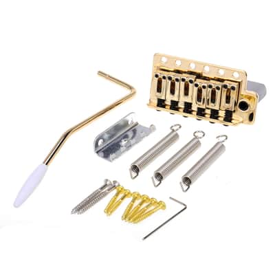 Wilkinson 52.5mm(2-1/16 inch) Full Block Strat Tremolo Bridge Pop-In Arm 6 Screws Gold image 2