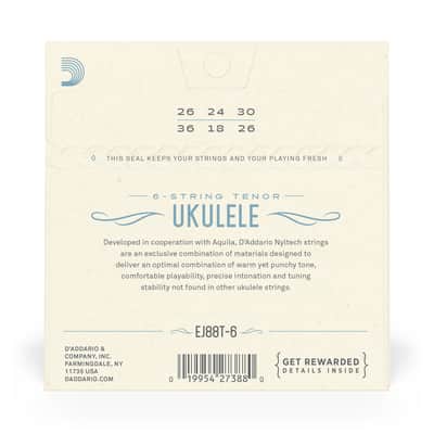 D'addario EJ88T-6 Tenor Nyltech 6-St Ukulele image 2