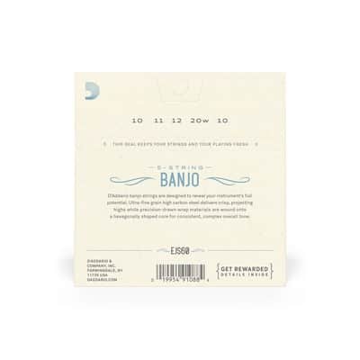 D'Addario 10-20 Regular Light Stainless Steel 5 String Banjo Strings - EJS60 image 3