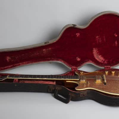 Gretsch  PX-6129 Champagne Sparkle Jet Semi-Hollow Body Electric Guitar (1962), ser. #46394, original blue-grey tolex hard shell case. image 10