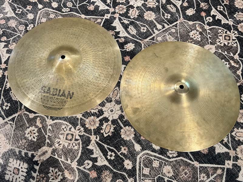 Vintage SABIAN 14" AA Regular Hi-Hat Cymbals PAIR 1985-2001 - Natural Patina image 1