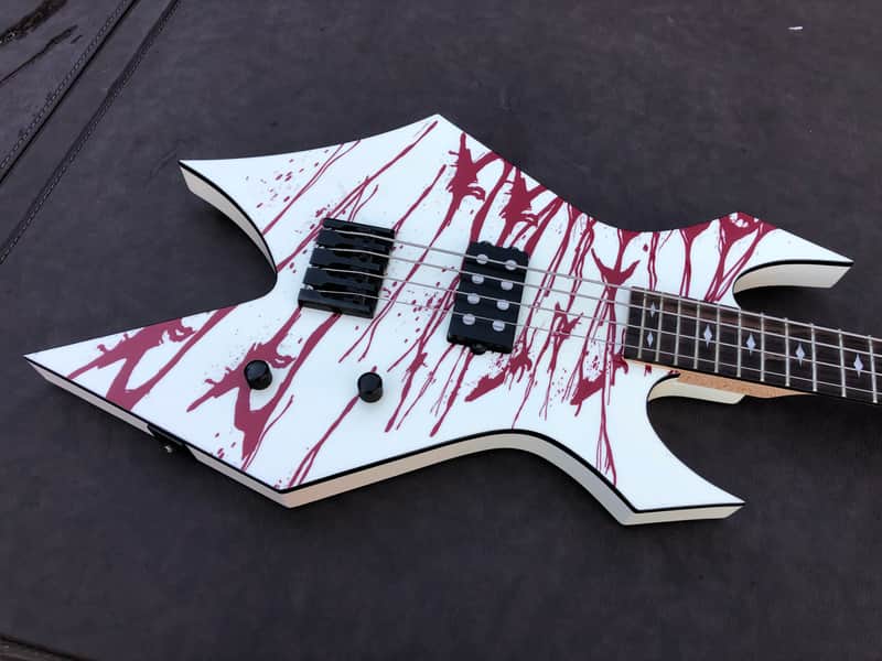 BC Rich Revenge Blood Splatter Electric 4-String Bass Guitar