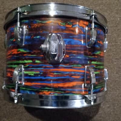 Ludwig 8X12 TOM LATE 70'S OR EARLY 80'S - PSYCHEDELIC RED WRAP image 3