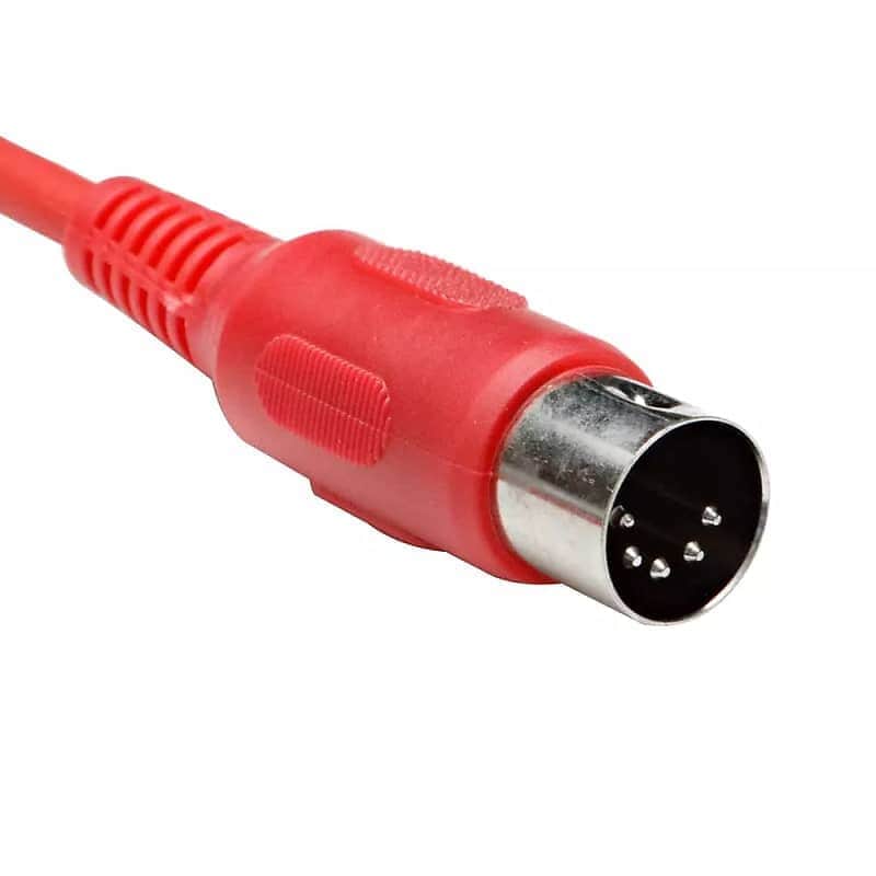 1 Foot Red 5 Pin Midi Cables Pro Audio Midi Cords image 1