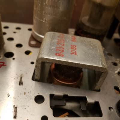 Silvertone Sears mono Tube Amplifier 6V6 project chassis Fisher AlNiCo Speaker 1959 Silver image 13