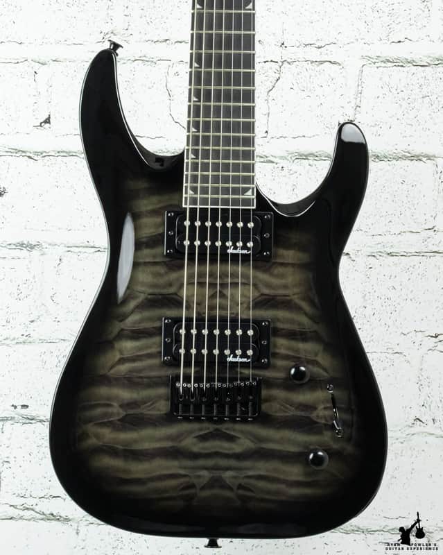 Jackson JS22Q-7 Quilt Top Charcoal Burst 7 String w/ Bag image 1