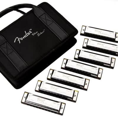 Fender Blues Deluxe Harmonica 7 Pack with Case image 1