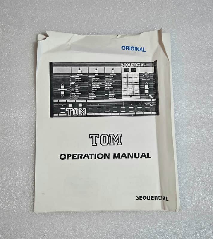 Sequential Circuits TOM Drum Machine - Owner's Manual (official Wine Country Copy) image 1