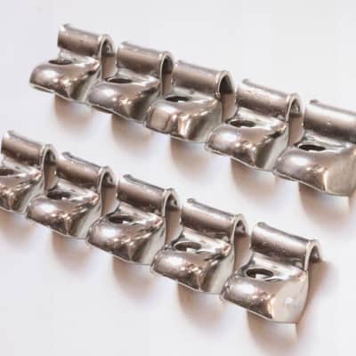 Set of (10) Slingerland Nickel Plated Brass Hoop Clips  / Circa 1940s image 3