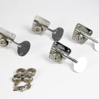 1966 Vintage Fender Jazz Bass LOLLIPOP Chrome Tuners with Bushings & Screws CLEAN 1960's Precision Telecaster image 4