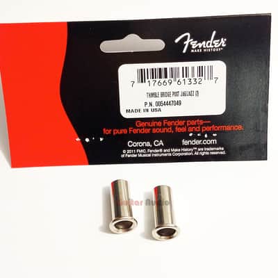 Genuine Fender USA Jaguar/Jazzmaster Bridge Post Body Thimbles - Nickel - 2 Pack image 1