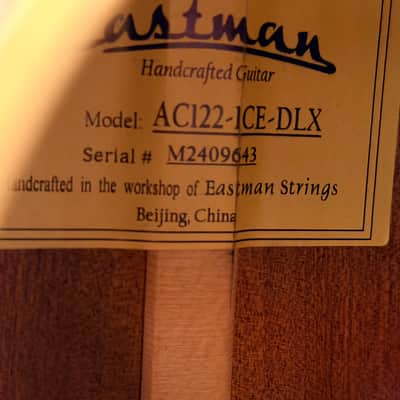 ✨MINT✨ 2024 Eastman AC122-1CE DLX Deluxe Electro Acoustic Guitar~ Natural + Bag image 4