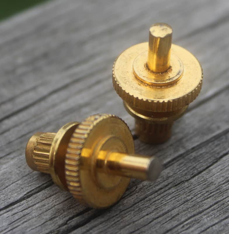 Vintage 1970's Gibson Gold Nashville Bridge Studs Wheels With Inserts 1977 1978 1979 image 1