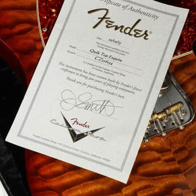 Fender Custom Shop Master Built Series Quilt Top Esquire NOS by Jason Smith, Tobacco Sunburst [CZ526154] (07/20) image 2