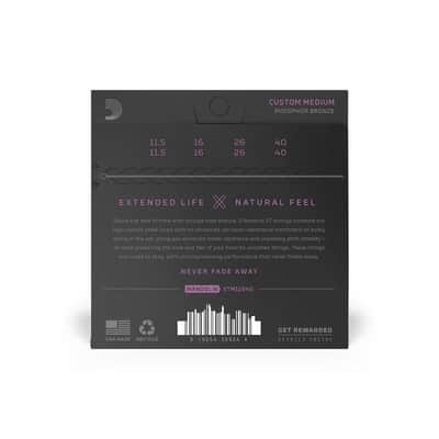 D'Addario XT Coated Phosphor Bronze Mandolin Strings | Custom Medium | 11.5-40 (2-pack) image 2
