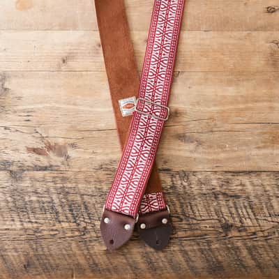 Vintage Red 60s/70s Hippie Guitar Strap / Handmade in the UK / Case Candy image 3