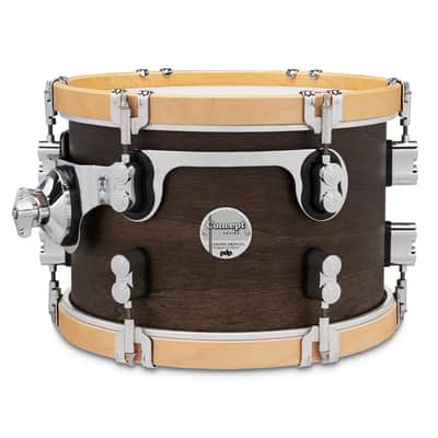 PDP Concept Classic 8x12" Mounted Tom – Walnut Stain with Natural Hoops image 2