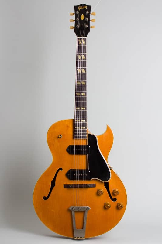 Gibson  ES-175DN Arch Top Hollow Body Electric Guitar (1954), ser. #X8846-19 (FON), brown tolex hard shell case. image 1