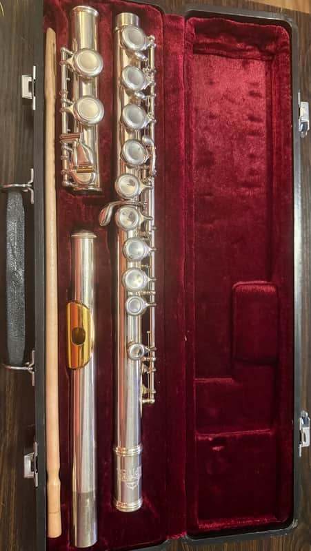 Jupiter CEF-510 - Silver-nickel Finish with Golden Lip Plate image 1